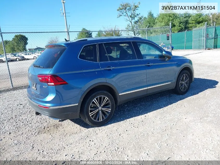 2019 Volkswagen Tiguan 2.0T Se/2.0T Sel/2.0T Sel R-Line/2.0T Sel R-Line Black VIN: 3VV2B7AX1KM151504 Lot: 40505506