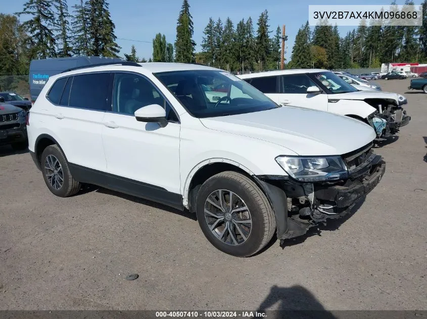 2019 Volkswagen Tiguan 2.0T Sel/2.0T Sel R-Line/2.0T Sel R-Line Black/Se VIN: 3VV2B7AX4KM096868 Lot: 40507410