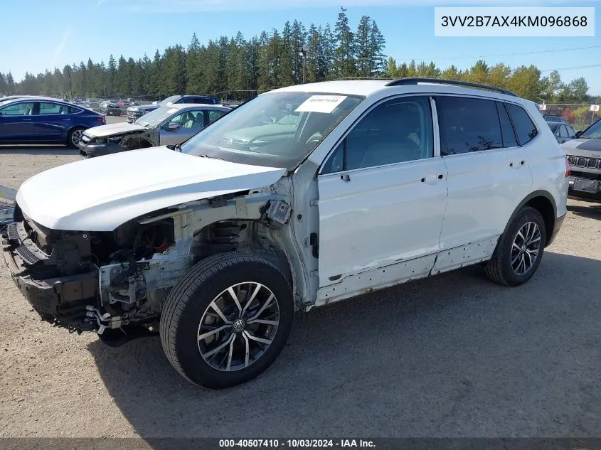 2019 Volkswagen Tiguan 2.0T Sel/2.0T Sel R-Line/2.0T Sel R-Line Black/Se VIN: 3VV2B7AX4KM096868 Lot: 40507410