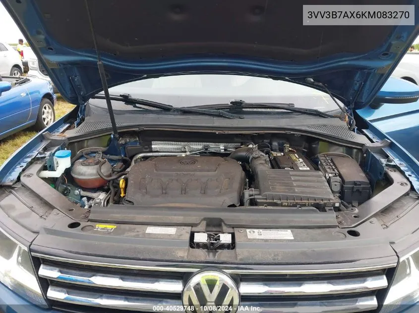 3VV3B7AX6KM083270 2019 Volkswagen Tiguan Se/Sel/Sel R-Line Jet-Bla