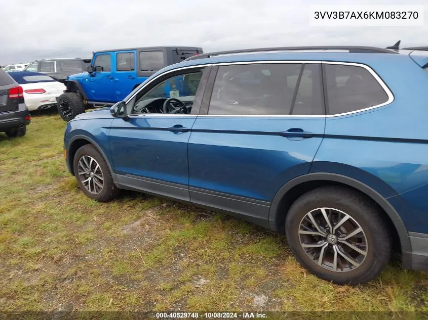 2019 Volkswagen Tiguan Se/Sel/Sel R-Line Jet-Bla VIN: 3VV3B7AX6KM083270 Lot: 40529748