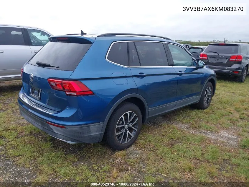 2019 Volkswagen Tiguan Se/Sel/Sel R-Line Jet-Bla VIN: 3VV3B7AX6KM083270 Lot: 40529748