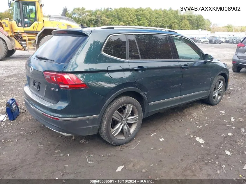 2019 Volkswagen Tiguan 2.0T Sel Premium/2.0T Sel Premium R-Line VIN: 3VV4B7AXXKM008902 Lot: 40536581