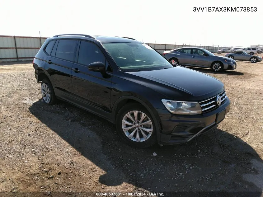 2019 Volkswagen Tiguan 2.0T S VIN: 3VV1B7AX3KM073853 Lot: 40537581