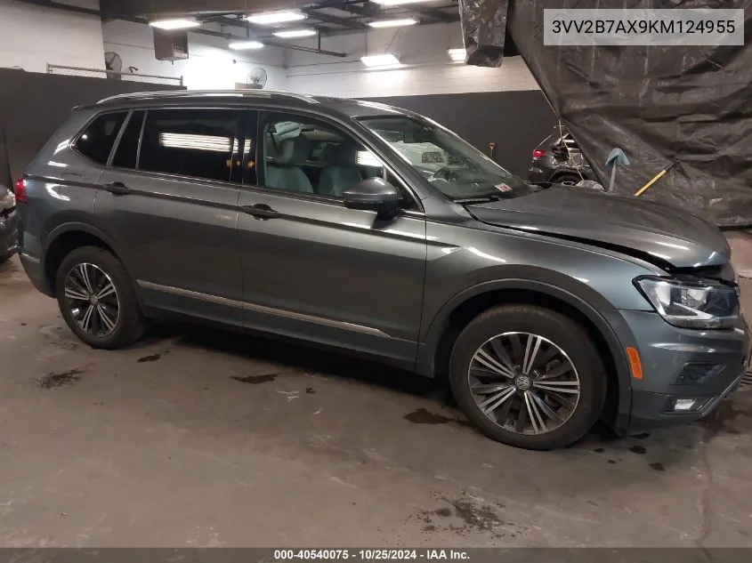 2019 Volkswagen Tiguan 2.0T Se/2.0T Sel/2.0T Sel R-Line/2.0T Sel R-Line Black VIN: 3VV2B7AX9KM124955 Lot: 40540075