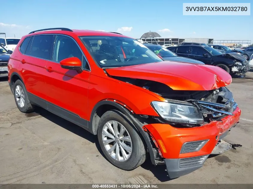 2019 Volkswagen Tiguan Se/Sel/Sel R-Line Jet-Black/Sel R-Line VIN: 3VV3B7AX5KM032780 Lot: 40553431