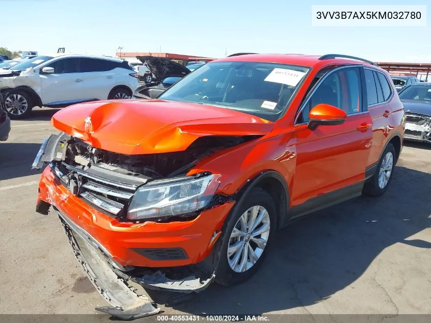 2019 Volkswagen Tiguan Se/Sel/Sel R-Line Jet-Black/Sel R-Line VIN: 3VV3B7AX5KM032780 Lot: 40553431