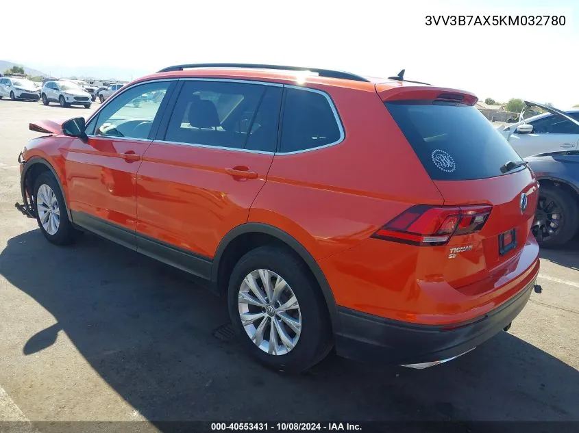 2019 Volkswagen Tiguan Se/Sel/Sel R-Line Jet-Black/Sel R-Line VIN: 3VV3B7AX5KM032780 Lot: 40553431