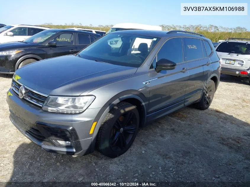 2019 Volkswagen Tiguan 2.0T Se/2.0T Sel/2.0T Sel R-Line/2.0T Sel R-Line Black VIN: 3VV3B7AX5KM106988 Lot: 40566342