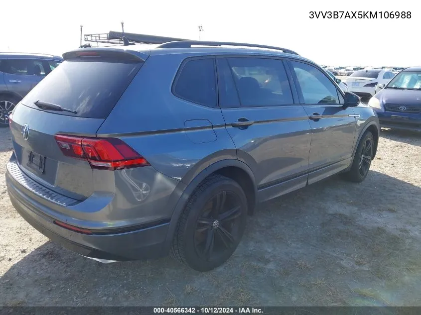 2019 Volkswagen Tiguan 2.0T Se/2.0T Sel/2.0T Sel R-Line/2.0T Sel R-Line Black VIN: 3VV3B7AX5KM106988 Lot: 40566342