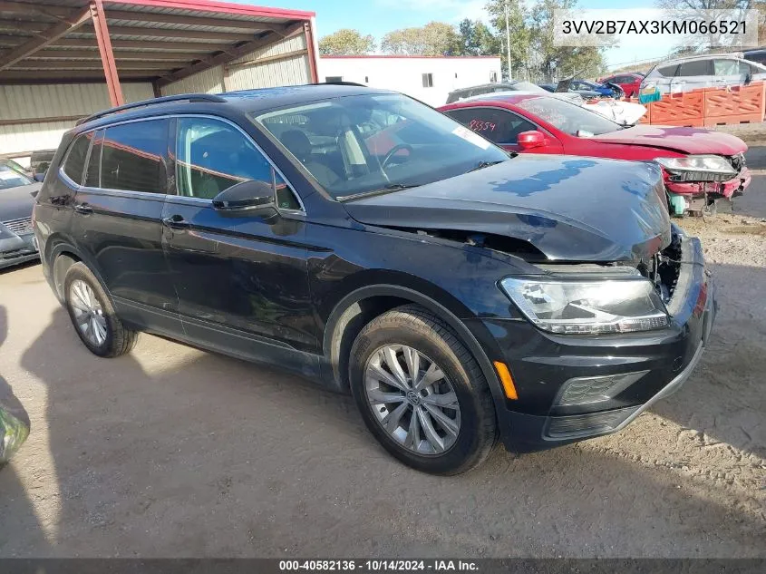 2019 Volkswagen Tiguan Se/Sel/Sel R-Line Jet-Bla VIN: 3VV2B7AX3KM066521 Lot: 40582136