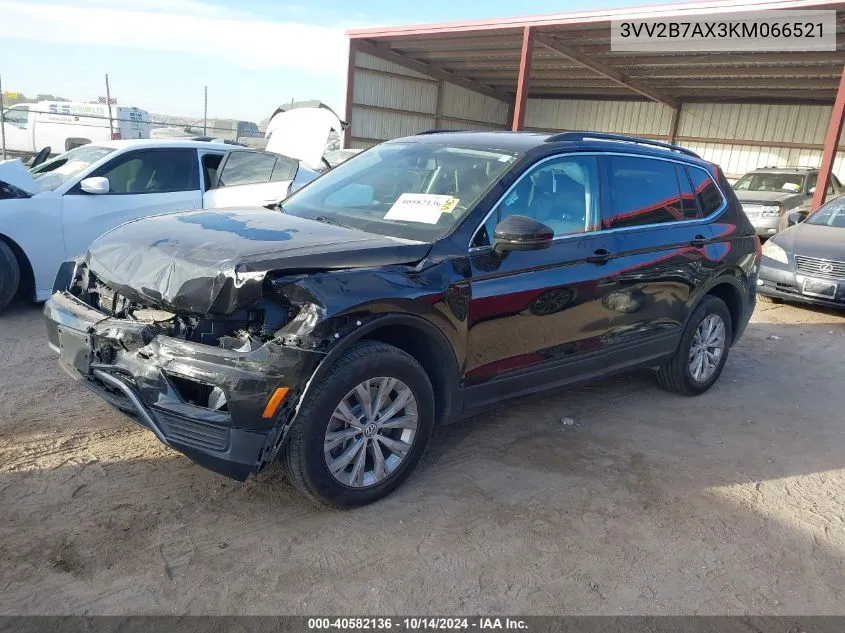 2019 Volkswagen Tiguan Se/Sel/Sel R-Line Jet-Bla VIN: 3VV2B7AX3KM066521 Lot: 40582136