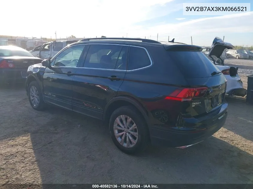 2019 Volkswagen Tiguan Se/Sel/Sel R-Line Jet-Bla VIN: 3VV2B7AX3KM066521 Lot: 40582136