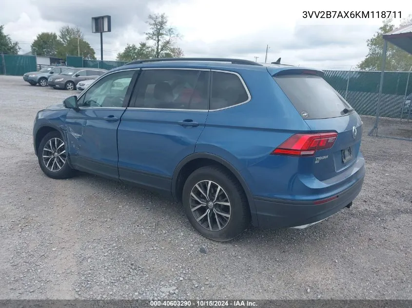 2019 Volkswagen Tiguan 2.0T Se/2.0T Sel/2.0T Sel R-Line/2.0T Sel R-Line Black VIN: 3VV2B7AX6KM118711 Lot: 40603290