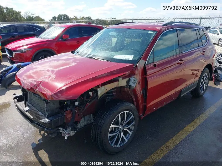 2019 Volkswagen Tiguan 2.0T Se/2.0T Sel/2.0T Sel R-Line/2.0T Sel R-Line Black VIN: 3VV3B7AX6KM099792 Lot: 40654294