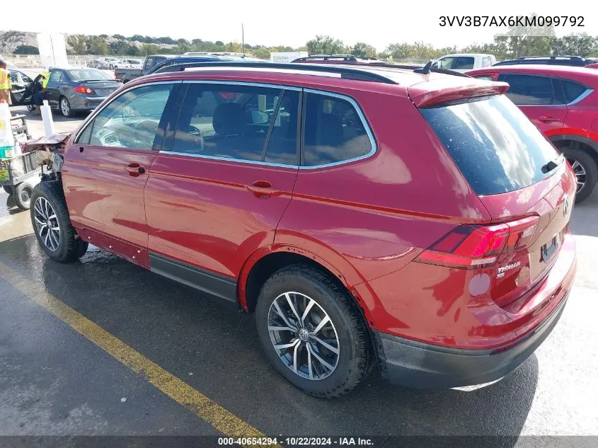 2019 Volkswagen Tiguan 2.0T Se/2.0T Sel/2.0T Sel R-Line/2.0T Sel R-Line Black VIN: 3VV3B7AX6KM099792 Lot: 40654294