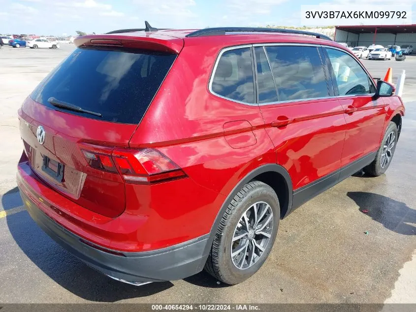 2019 Volkswagen Tiguan 2.0T Se/2.0T Sel/2.0T Sel R-Line/2.0T Sel R-Line Black VIN: 3VV3B7AX6KM099792 Lot: 40654294