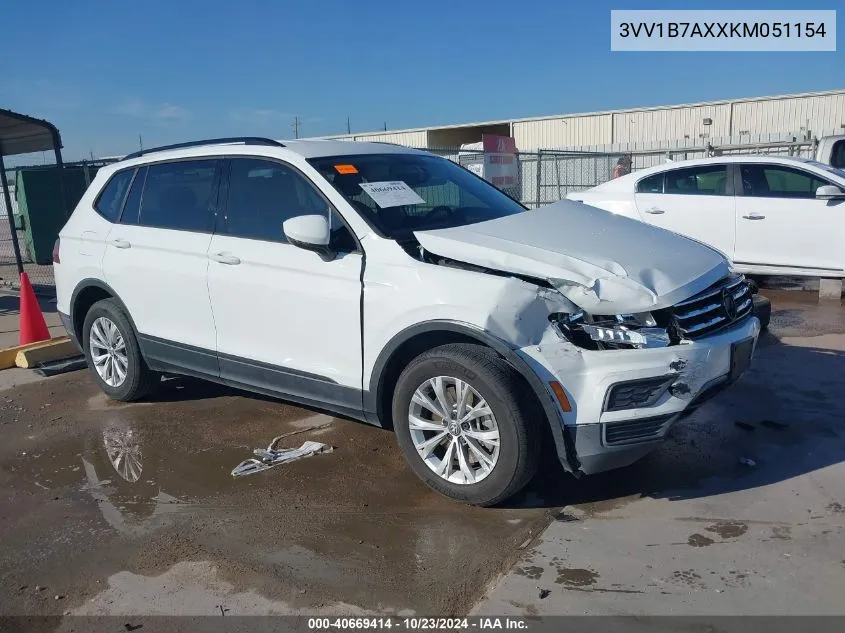 2019 Volkswagen Tiguan 2.0T S VIN: 3VV1B7AXXKM051154 Lot: 40669414