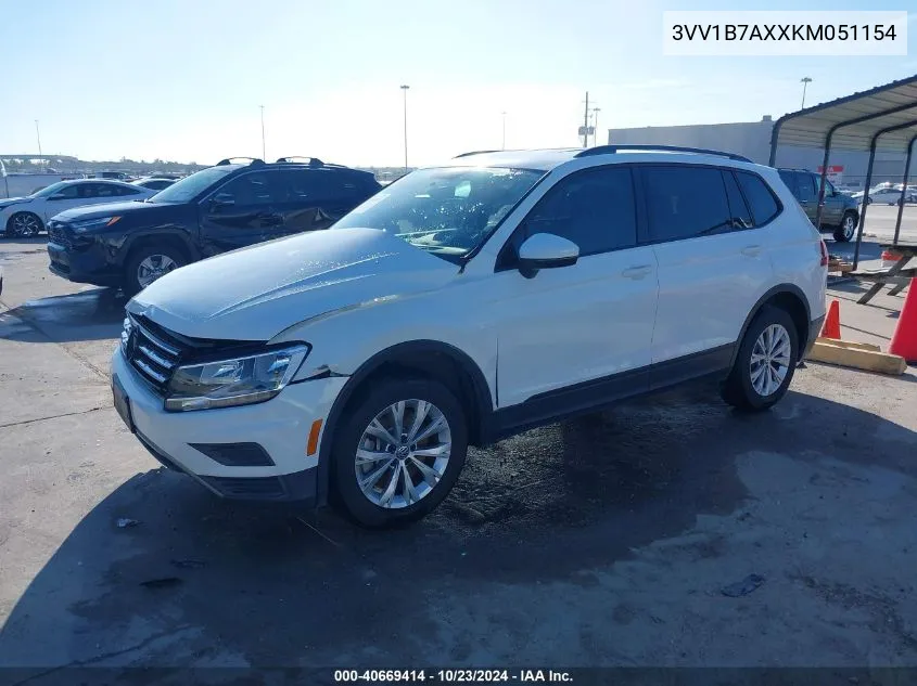 2019 Volkswagen Tiguan 2.0T S VIN: 3VV1B7AXXKM051154 Lot: 40669414