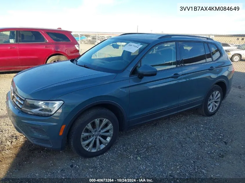 2019 Volkswagen Tiguan S VIN: 3VV1B7AX4KM084649 Lot: 40673264