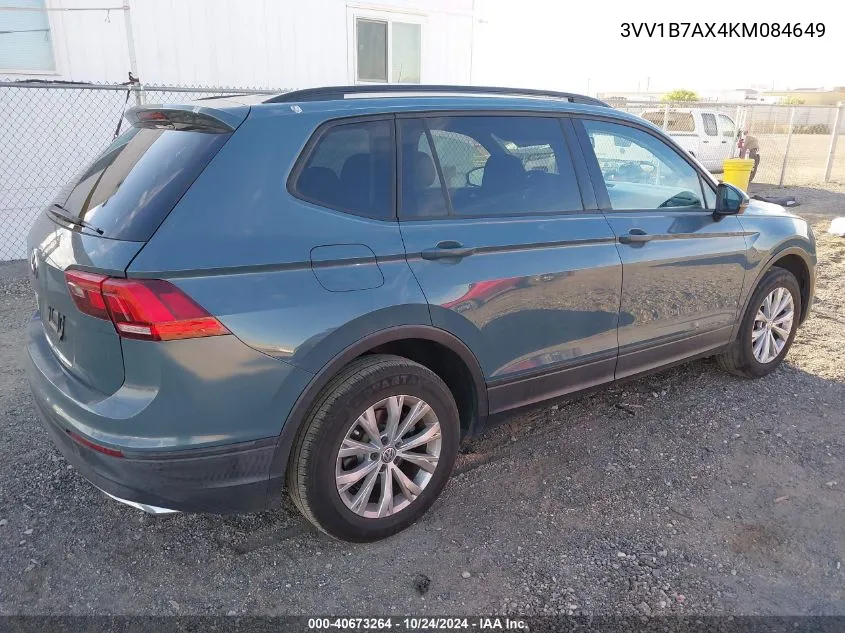 2019 Volkswagen Tiguan S VIN: 3VV1B7AX4KM084649 Lot: 40673264