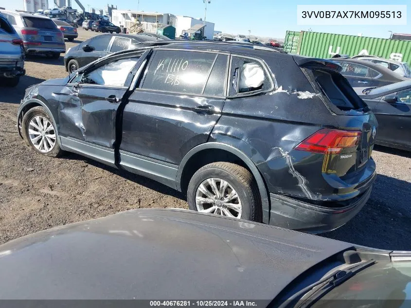 2019 Volkswagen Tiguan 2.0T S VIN: 3VV0B7AX7KM095513 Lot: 40676281