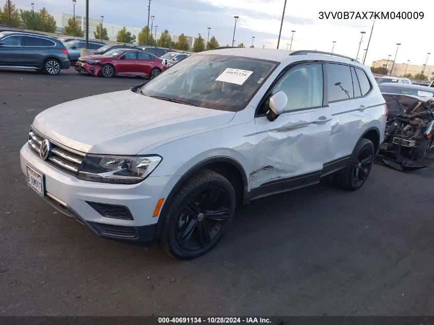 2019 Volkswagen Tiguan 2.0T S VIN: 3VV0B7AX7KM040009 Lot: 40691134