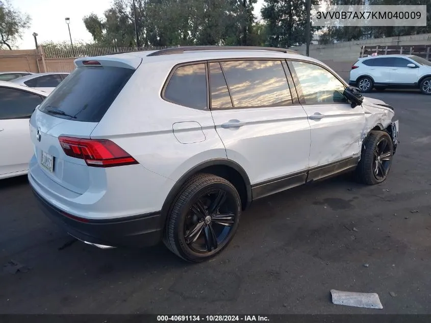 2019 Volkswagen Tiguan 2.0T S VIN: 3VV0B7AX7KM040009 Lot: 40691134