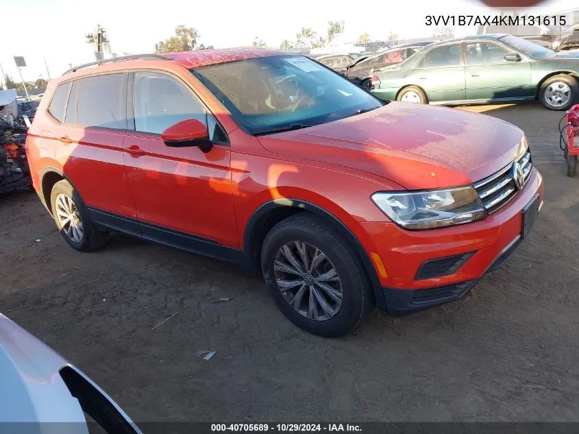 2019 Volkswagen Tiguan 2.0T S VIN: 3VV1B7AX4KM131615 Lot: 40705689