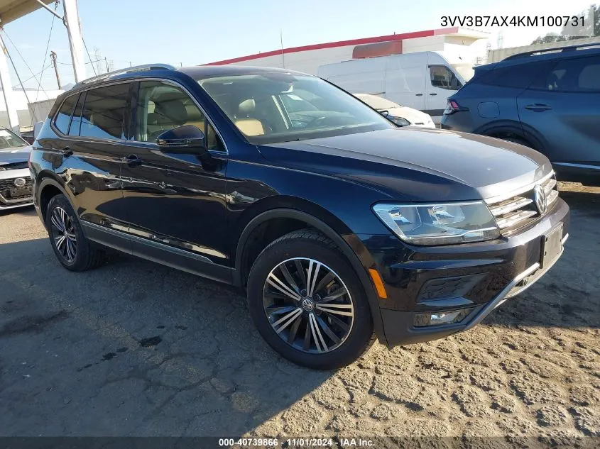 2019 Volkswagen Tiguan 2.0T Se/2.0T Sel/2.0T Sel R-Line/2.0T Sel R-Line Black VIN: 3VV3B7AX4KM100731 Lot: 40739866