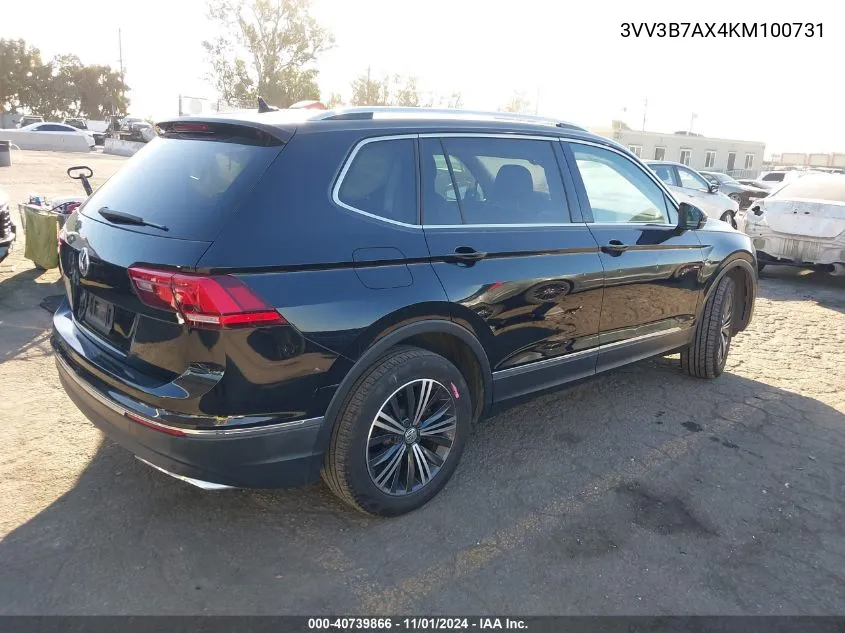 2019 Volkswagen Tiguan 2.0T Se/2.0T Sel/2.0T Sel R-Line/2.0T Sel R-Line Black VIN: 3VV3B7AX4KM100731 Lot: 40739866