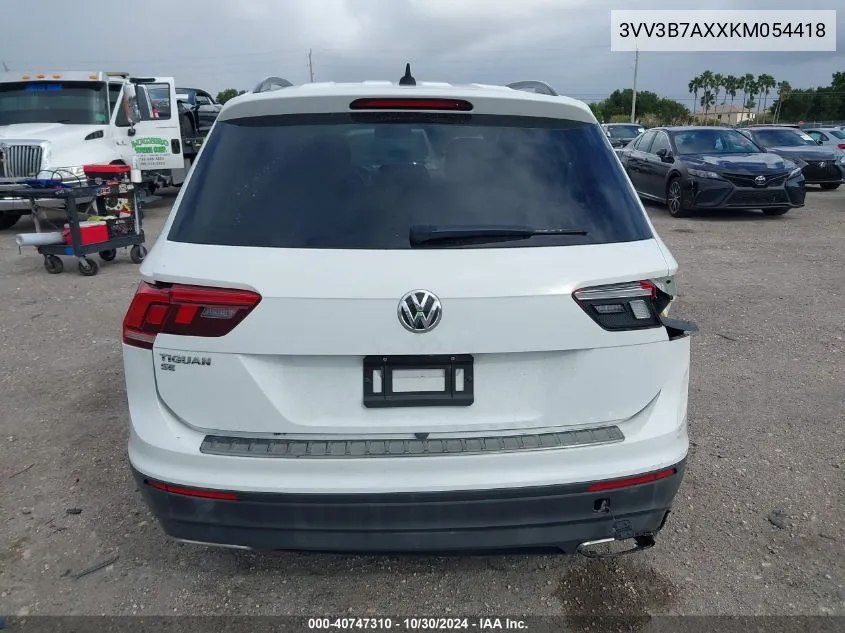 2019 Volkswagen Tiguan 2.0T Se/2.0T Sel/2.0T Sel R-Line/2.0T Sel R-Line Black VIN: 3VV3B7AXXKM054418 Lot: 40747310