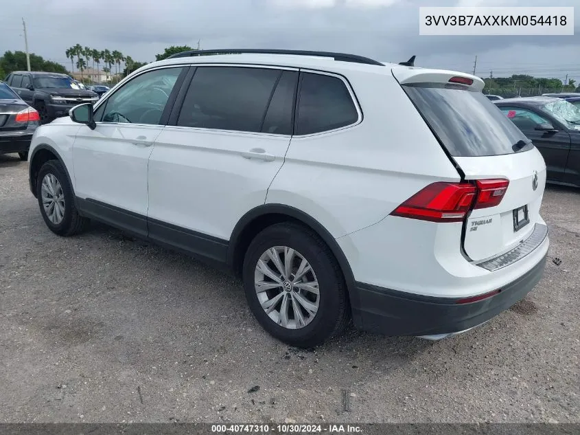 2019 Volkswagen Tiguan 2.0T Se/2.0T Sel/2.0T Sel R-Line/2.0T Sel R-Line Black VIN: 3VV3B7AXXKM054418 Lot: 40747310