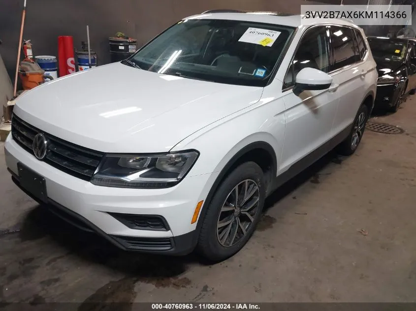 2019 Volkswagen Tiguan 2.0T Se/2.0T Sel/2.0T Sel R-Line/2.0T Sel R-Line Black VIN: 3VV2B7AX6KM114366 Lot: 40760963