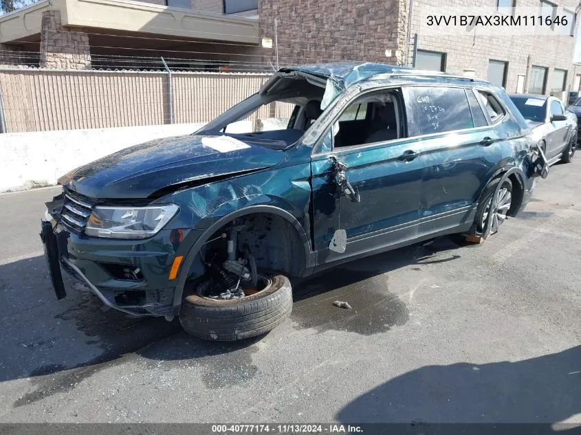 2019 Volkswagen Tiguan 2.0T S VIN: 3VV1B7AX3KM111646 Lot: 40777174