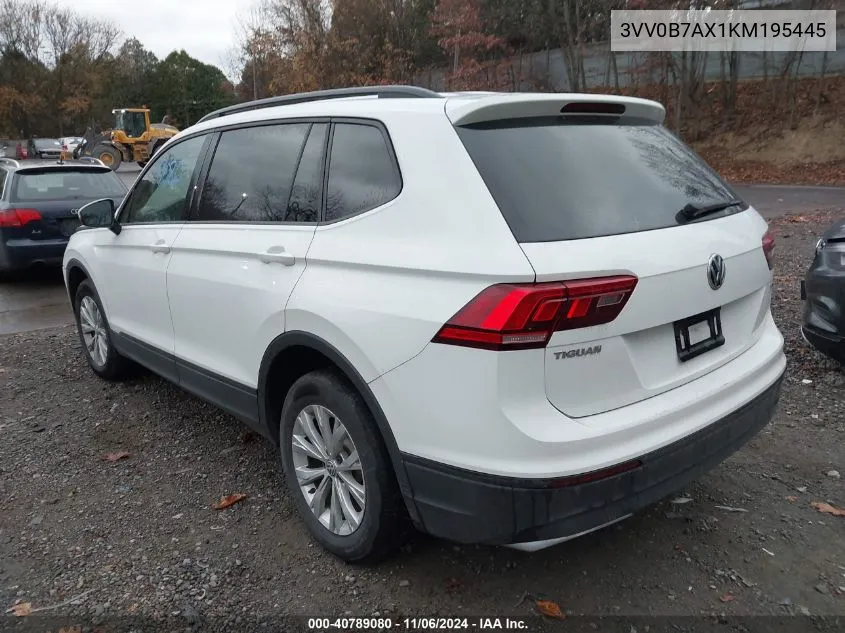 2019 Volkswagen Tiguan 2.0T S VIN: 3VV0B7AX1KM195445 Lot: 40789080