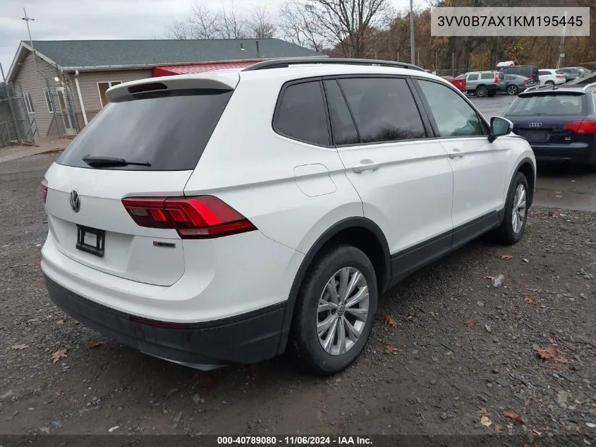 2019 Volkswagen Tiguan 2.0T S VIN: 3VV0B7AX1KM195445 Lot: 40789080