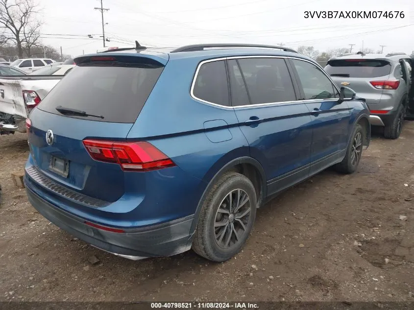 2019 Volkswagen Tiguan 2.0T Se/2.0T Sel/2.0T Sel R-Line/2.0T Sel R-Line Black VIN: 3VV3B7AX0KM074676 Lot: 40798521