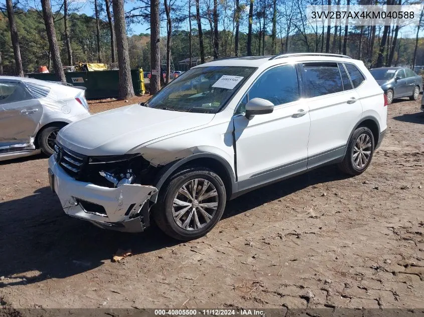 2019 Volkswagen Tiguan 2.0T Se/2.0T Sel/2.0T Sel R-Line/2.0T Sel R-Line Black VIN: 3VV2B7AX4KM040588 Lot: 40805500