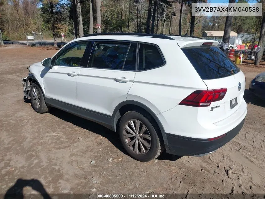 2019 Volkswagen Tiguan 2.0T Se/2.0T Sel/2.0T Sel R-Line/2.0T Sel R-Line Black VIN: 3VV2B7AX4KM040588 Lot: 40805500