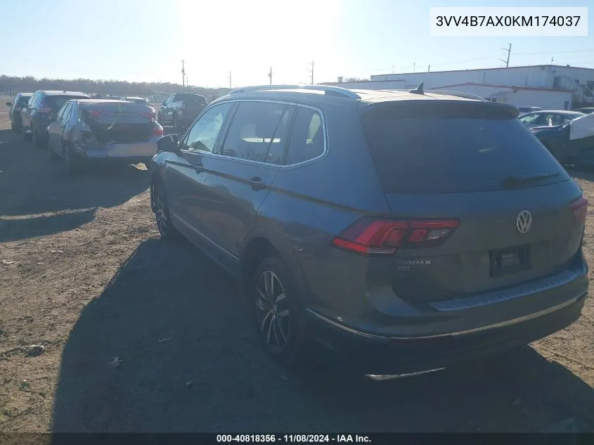 2019 Volkswagen Tiguan 2.0T Sel Premium/2.0T Sel Premium R-Line VIN: 3VV4B7AX0KM174037 Lot: 40818356