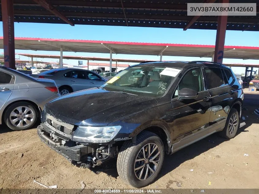 2019 Volkswagen Tiguan 2.0T Se/2.0T Sel/2.0T Sel R-Line/2.0T Sel R-Line Black VIN: 3VV3B7AX8KM142660 Lot: 40824559