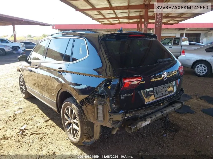 2019 Volkswagen Tiguan 2.0T Se/2.0T Sel/2.0T Sel R-Line/2.0T Sel R-Line Black VIN: 3VV3B7AX8KM142660 Lot: 40824559