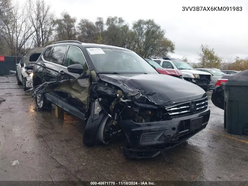 2019 Volkswagen Tiguan 2.0T Se/2.0T Sel/2.0T Sel R-Line/2.0T Sel R-Line Black VIN: 3VV3B7AX6KM091983 Lot: 40871770