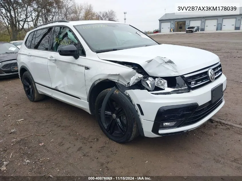 2019 Volkswagen Tiguan 2.0T Se/2.0T Sel/2.0T Sel R-Line/2.0T Sel R-Line Black VIN: 3VV2B7AX3KM178039 Lot: 40876069