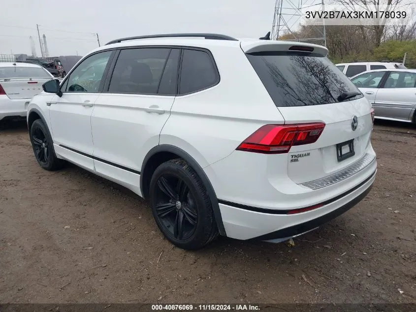 2019 Volkswagen Tiguan 2.0T Se/2.0T Sel/2.0T Sel R-Line/2.0T Sel R-Line Black VIN: 3VV2B7AX3KM178039 Lot: 40876069