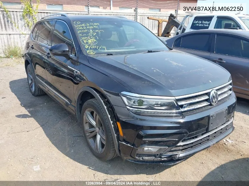 2020 Volkswagen Tiguan VIN: 3VV4B7AX8LM062250 Lot: 12063984