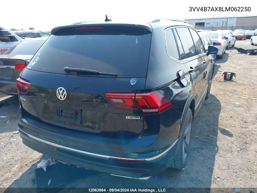 2020 Volkswagen Tiguan VIN: 3VV4B7AX8LM062250 Lot: 12063984