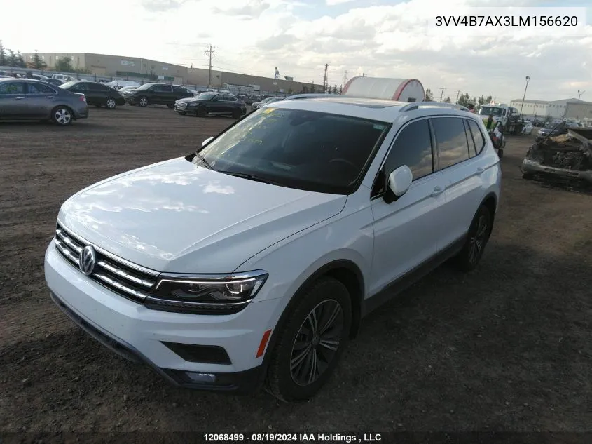 2020 Volkswagen Tiguan VIN: 3VV4B7AX3LM156620 Lot: 12068499