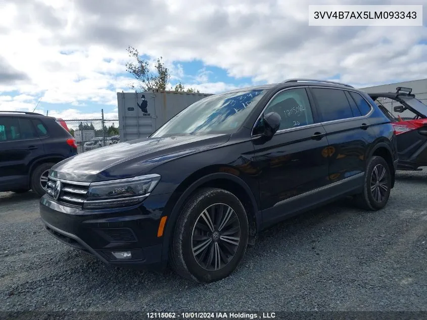 2020 Volkswagen Tiguan Sel Premium R-Line VIN: 3VV4B7AX5LM093343 Lot: 12115062